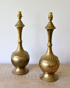 A Pair of Vintage - Indian Table Lamps