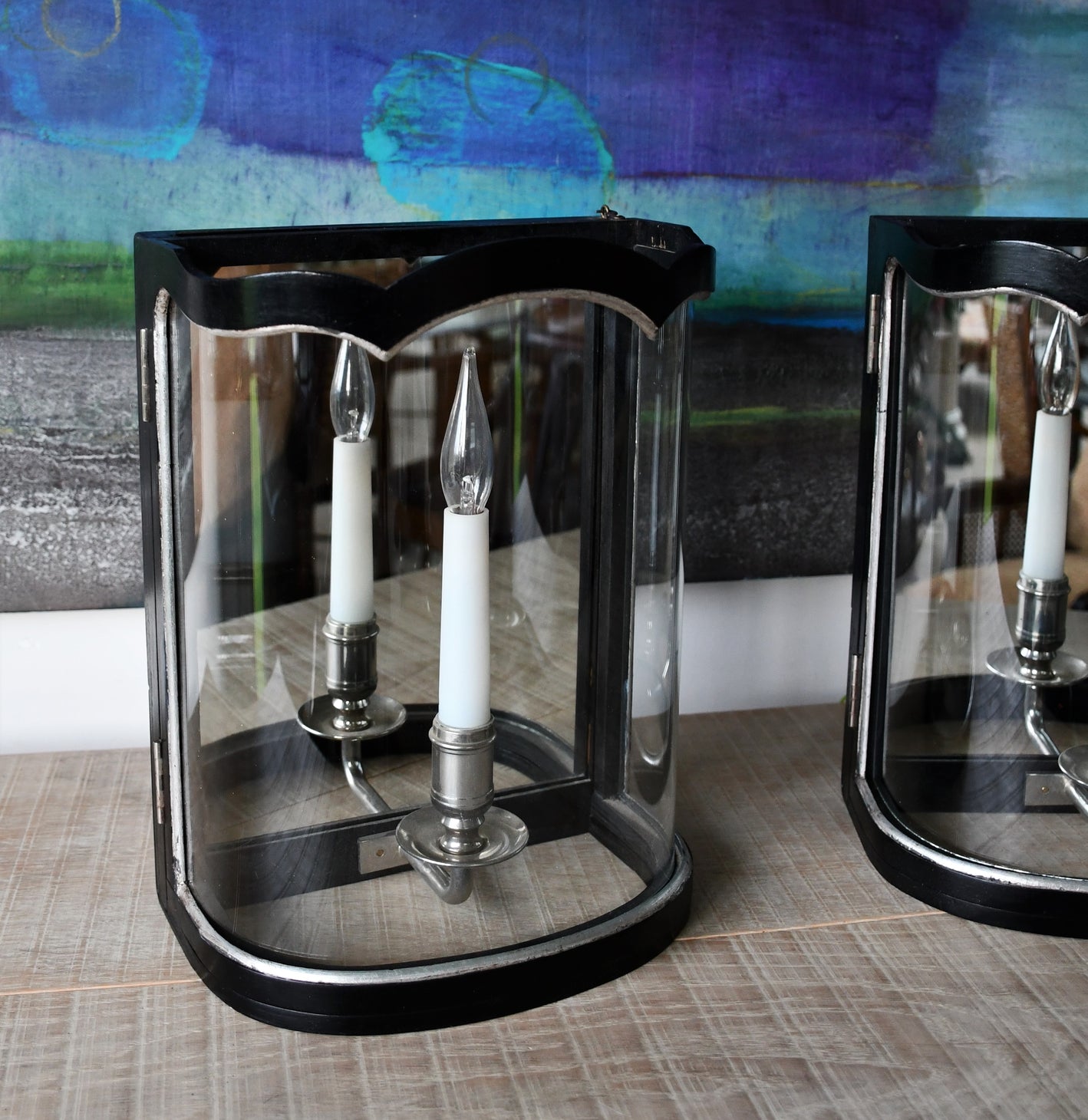 A Pair of Colefax & Fowler - Convex Wall Lanterns