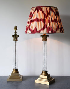 A Pair of Vaughan Designs - Twisted Glass Column - Table Lamps