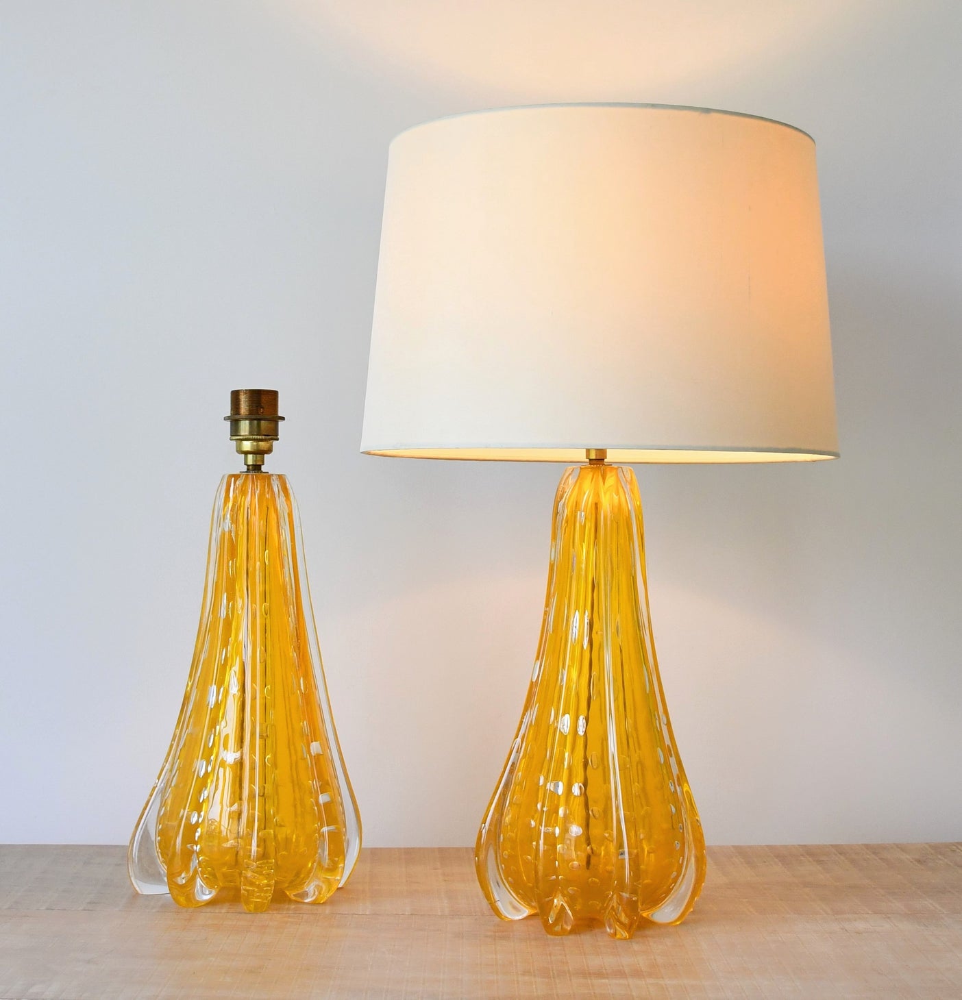 A Pair of Handmade - Glass Table Lamps