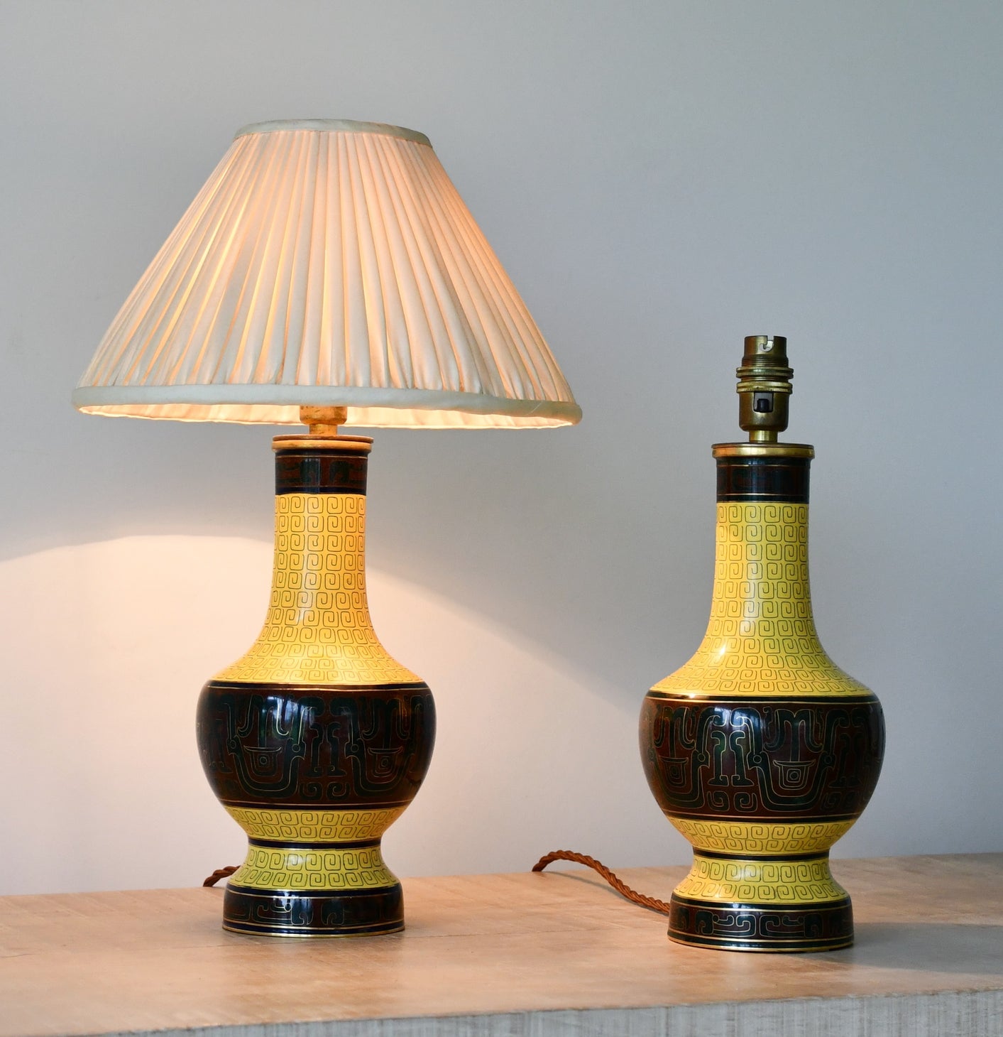 A Pair of Vintage Chinese Cloisonne  - Table Lamps