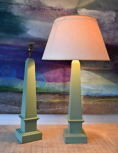 A Pair of Obelisk Shape - Table Lamps