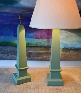 A Pair of Obelisk Shape - Table Lamps