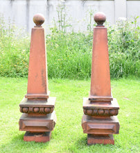 A Rare Pair of Victorian - Garden Obelisks with Plinths