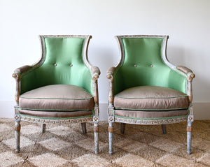 A Pair of Early 20th Century - French Painted Armchairs