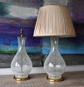 A Pair of Vintage - Glass Table Lamps