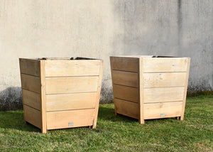 A Large Pair of Oak - Oxford Planters
