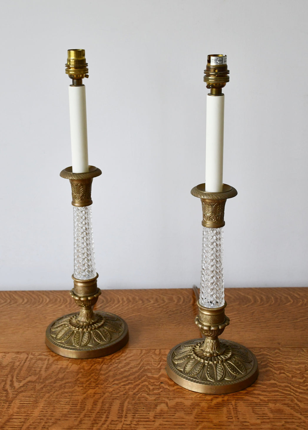 A Pair of Vintage - Candlestick Table Lamps