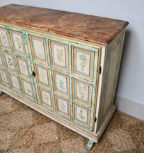 Late 20th Century - Hand Painted Botanical Cabinet